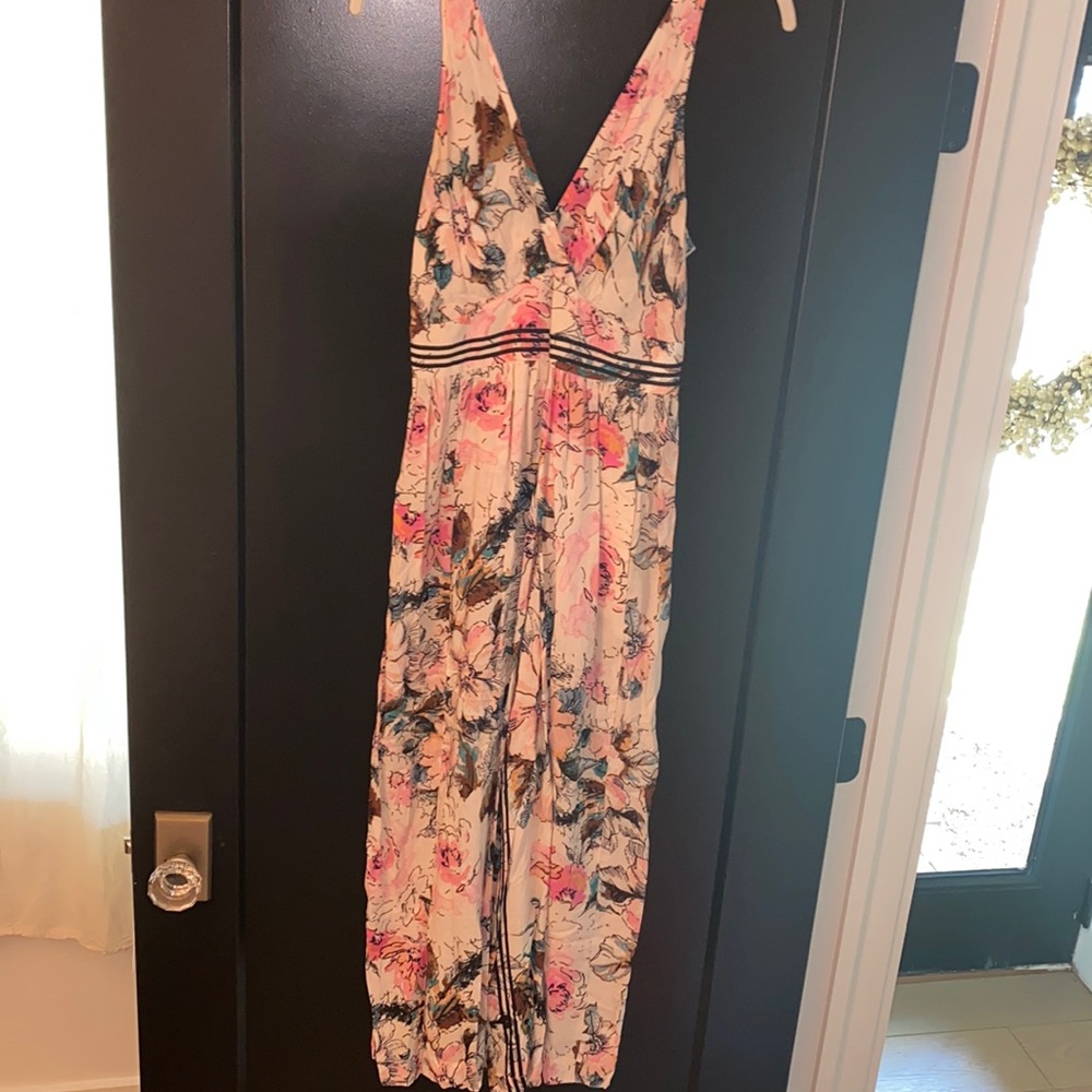 Anthropologie floral jumpsuit